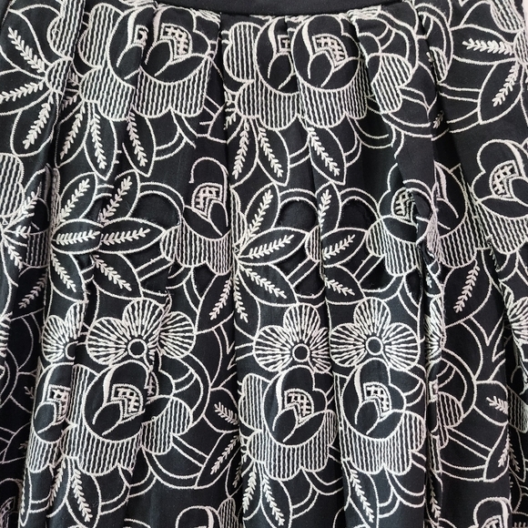 TIBI Embroidered Black White Midi Skirt - Picture 4 of 10